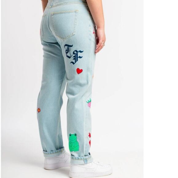 Teddy Fresh Doodle Jeans NWT Sz 26 denim colorful trendy jeans - Picture 5 of 11